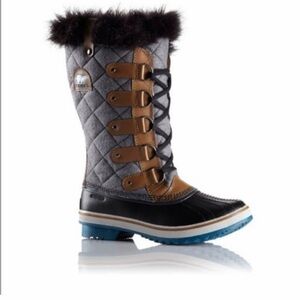Sorel Tofino II Quilted Felt Waterproof Winter Boots Fur Trim Size 6.5